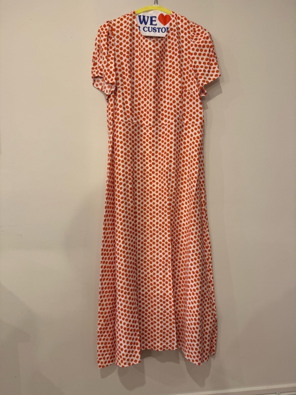 Free People Orange and White Polka Dot Maxi Dress